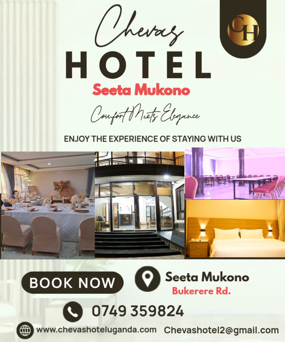 chevashotel2's tweet photo. @chevashotel2 #ComfortMeetsElegance  we are located in Seeta @CaoMukono89852 along Bukerere Road just a kilometer from Seeta Town 

Our services:
♡Accomodation 
♡Conference Facilities 
♡Restaurant and Bar
♡ Gardens
Outside Catering 
 📲0749 359824
#WeAreopen 24/7 https://t.co/pporaMWPDo