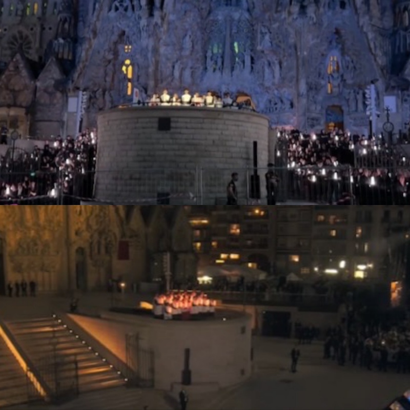 escriptors's tweet photo. (1) Escenografia assaig amb els 600 cantaires
(2) Escenografia real sense cantaires.
¿Qui es va carregar el guió del xou?
¿Per què els directors artístics de 3Cat van admetre submissament el canvi a últim minut?
¿Per què la Federació Catalana d'Entitats Corals fa un mutis papal? https://t.co/H1BD5wY3rH