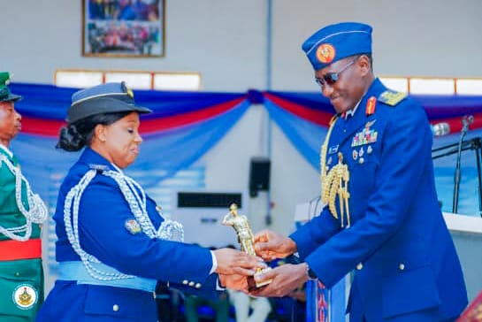 NigAirForce's tweet photo. PHOTO NEWS: CAS, Air Marshal Sunday Kelvin Aneke, represented by the AOC Logistics Command, Air Vice Marshal Abubakar Suleh, was the Special Guest of Honour at the Graduation Ceremony of Course 1/2026 of the Nigerian Armed Forces Resettlement Centre (NAFRC), Oshodi, Lagos. https://t.co/Cnf25Evgvp