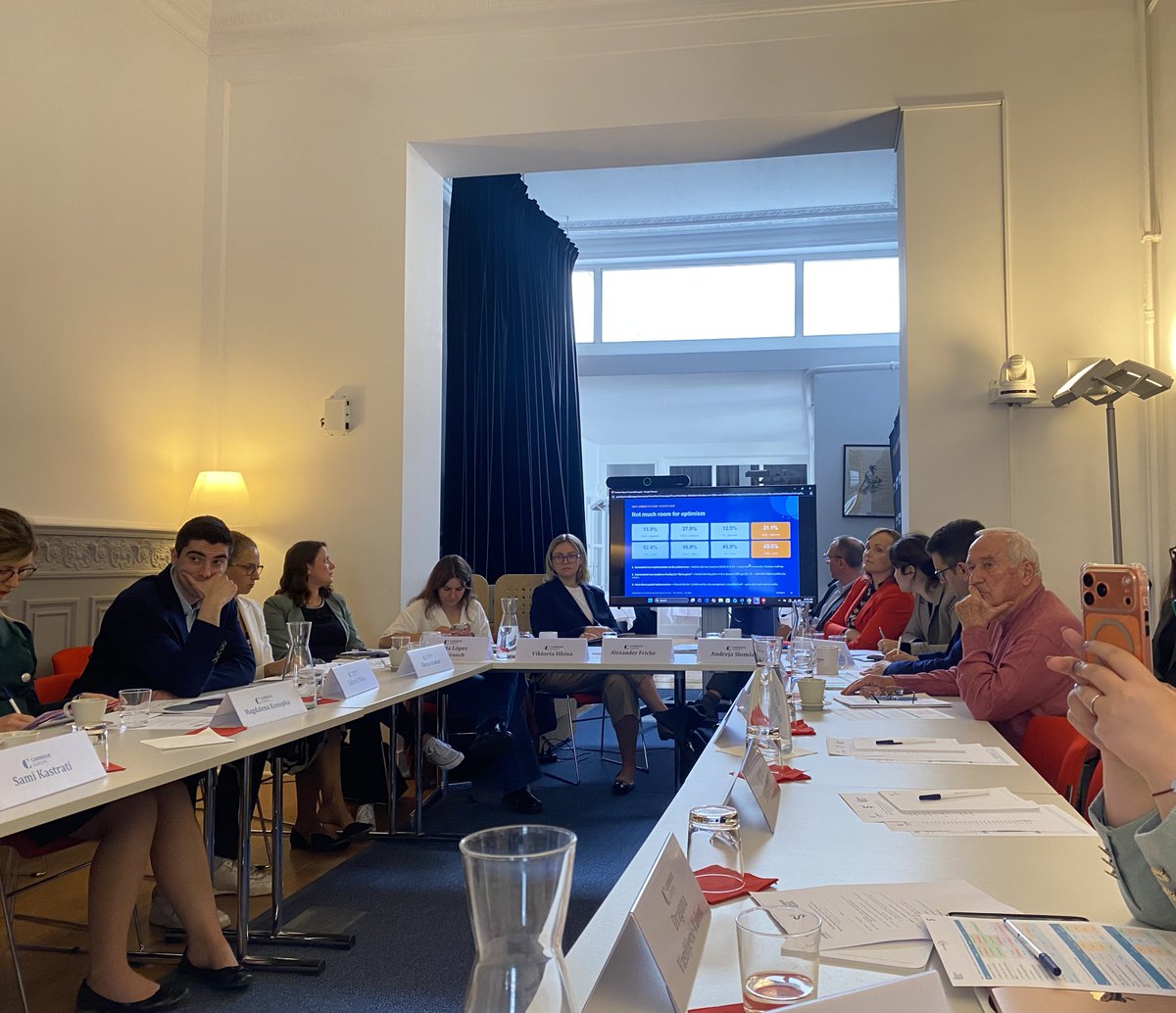 sbunker's tweet photo. 🇪🇺 Delighted to present the Shadow Report on the Kosovo–Serbia Normalisation Process at Carnegie Europe in Brussels, together with CEP.

The report introduces the Normalisation Index, a new methodology for assessing the implementation of commitments under the Brussels and Ohrid agreements.

Key finding: overall implementation stands at 21.1%, highlighting the need to move beyond crisis management and focus on concrete implementation.

We thank representatives from the EEAS, European Commission, NATO, civil society and academia for a constructive discussion on the future of the dialogue.

📄 Full report: 
https://t.co/PJF2UxgNtX 🔗

#Kosovo #Serbia #Dialogue #PublicPolicy #EUEnlargement #WesternBalkans #Research #CivilSociety