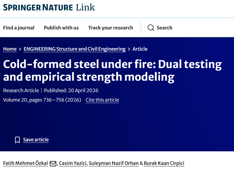 Engineering2026's tweet photo. 📖This research investigates the structural behavior of cold-formed steel (CFS) under elevated temperature conditions, focusing on the response against both in-fire and post-fire effects.

👉https://t.co/Zjs52s0azo https://t.co/8L5iQNlDCO