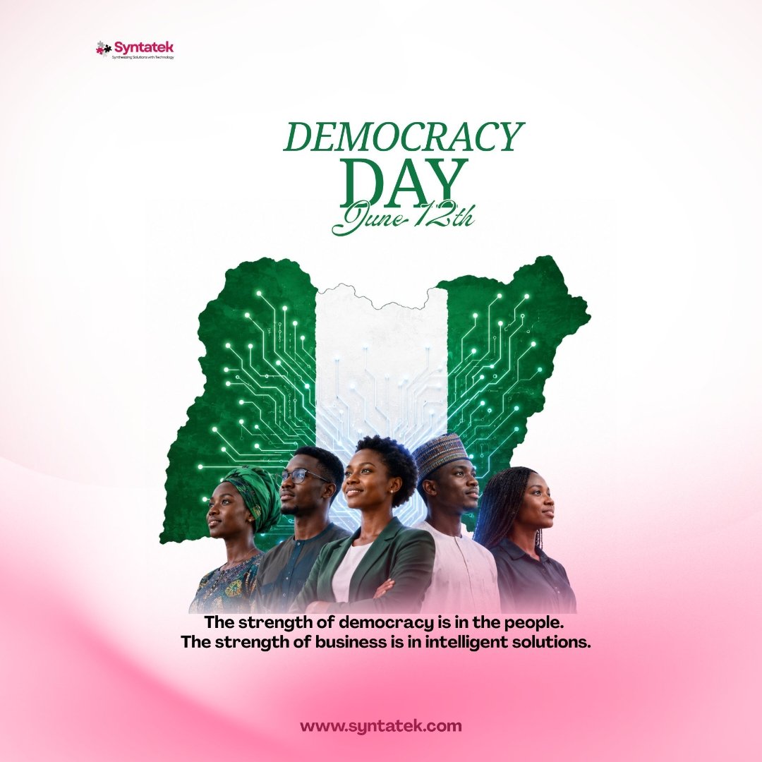 syntatek's tweet photo. Democracy scales through systems.

Businesses scale the same way.

Your next customer shouldn't be waiting for someone to reply a WhatsApp message.

AI-powered websites
AI sales agents
Intelligent digital platforms.

That's the future we're providing at Syntatek.
🇳🇬 #DemocracyDay https://t.co/8JzFdJx5jJ