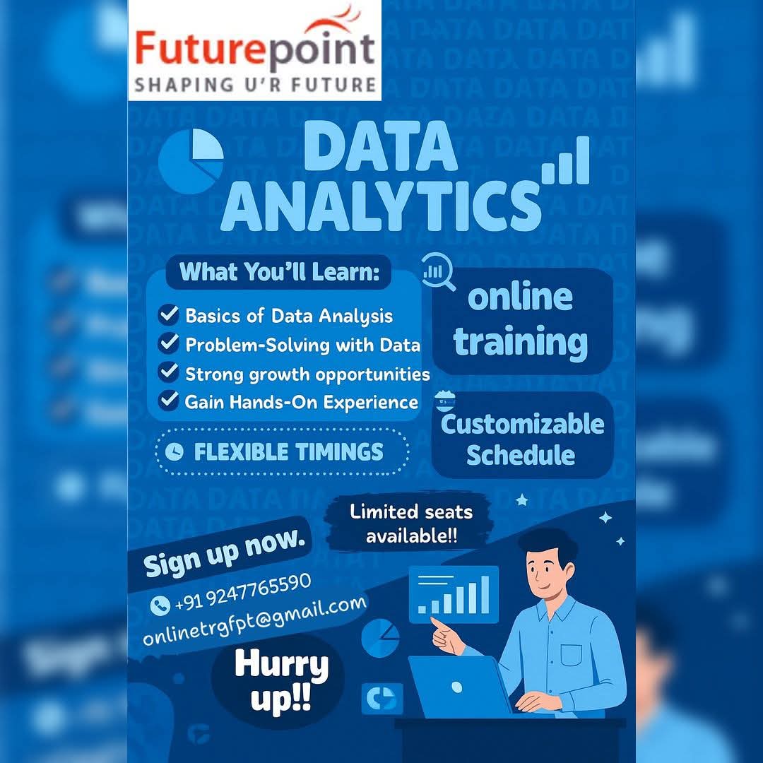 Futurepointech's tweet photo. #dataanalytics #datascience #dataengineer #python #machinelearning #genai #Agentic #agenticai #java #fullstack #powerbi #tableau #snowflake #course #training #dataanalyticsclasses  #corejava #devops #azure #aws  

https://t.co/1qvp6O6LTV https://t.co/su1mubBHoj