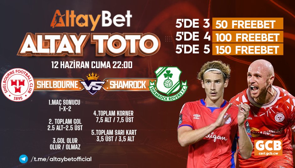 altaynew's tweet photo. 🌐 Güncel Giriş: https://t.co/yvda33brPl
⚽ KARŞILAŞMAYA ÖZEL FREEBET ÖDÜLLÜ ALTAY TOTO SİZLERLE! 

⚽ Shelbourne 🆚 Shamrock https://t.co/LtSioGJPcN