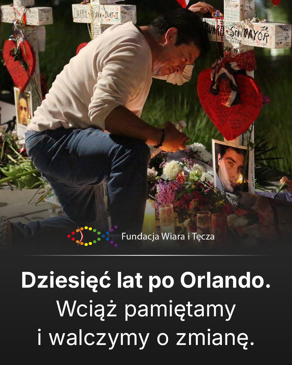 WiaraTecza's tweet photo. Dziesięć lat po tragedii w Orlando
12 czerwca 2016 roku świat obiegła przerażająca wiadomość o masakrze w popularnym wśród gejów klubie Pulse w Orlando w USA.

https://t.co/nW057u6pJ4 https://t.co/hlNjirhvEE