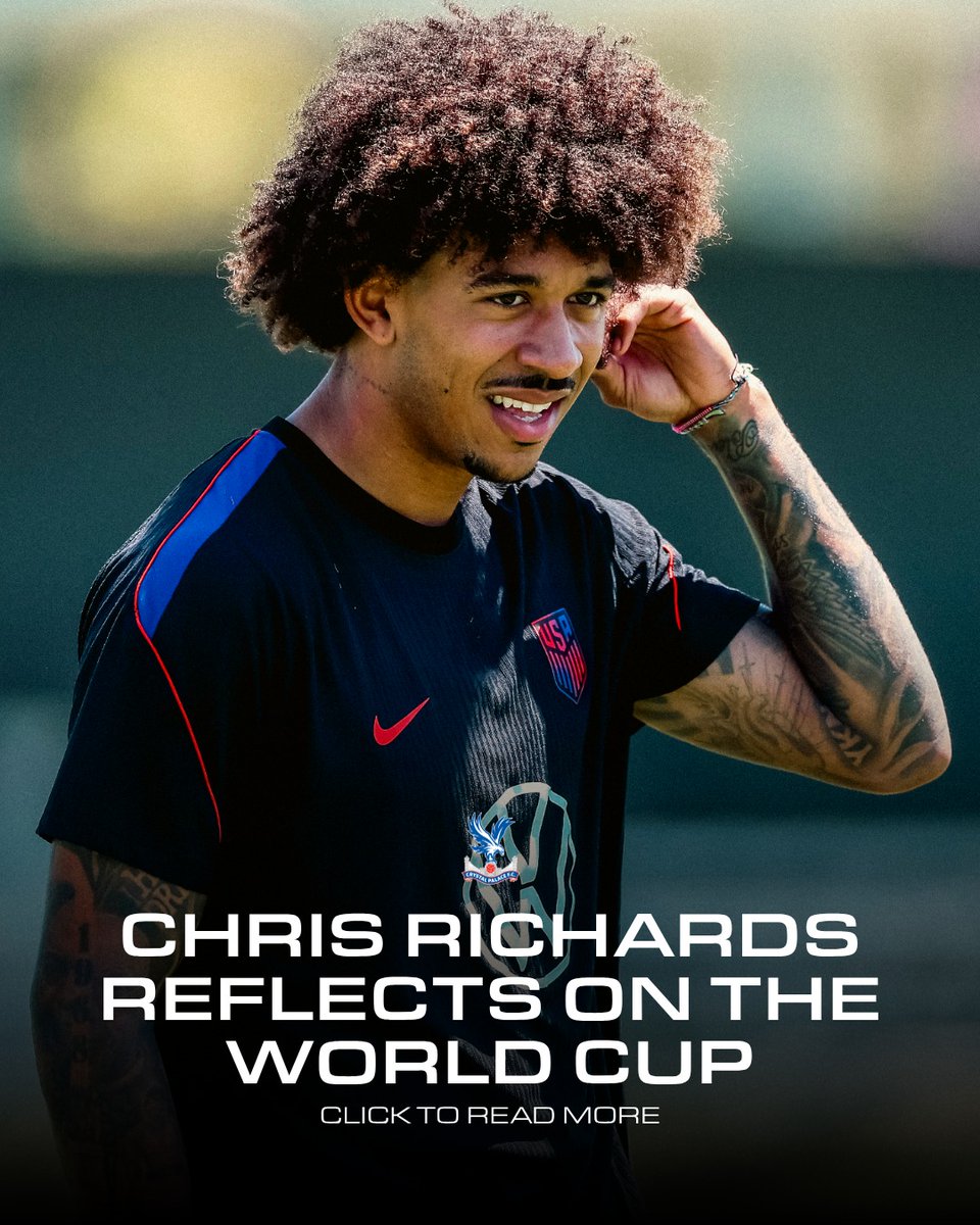 CPFC's tweet photo. Chris Richards is set for the World Cup 🇺🇸
