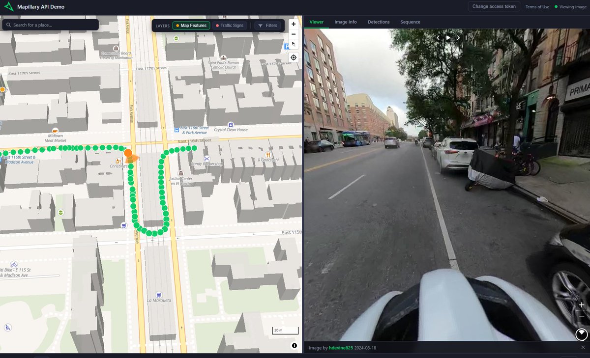 mapillary's tweet photo. Mapillary API Update : Radius Search 📍 🕛 

We are excited to share that you can now instantly search for images near any geographic coordinate using latitude, longitude, and a radius, complete with smart filtering

Give it a try: https://t.co/WGeHz5O98c

#Mapillary #Developers https://t.co/2W7uYlF0qM