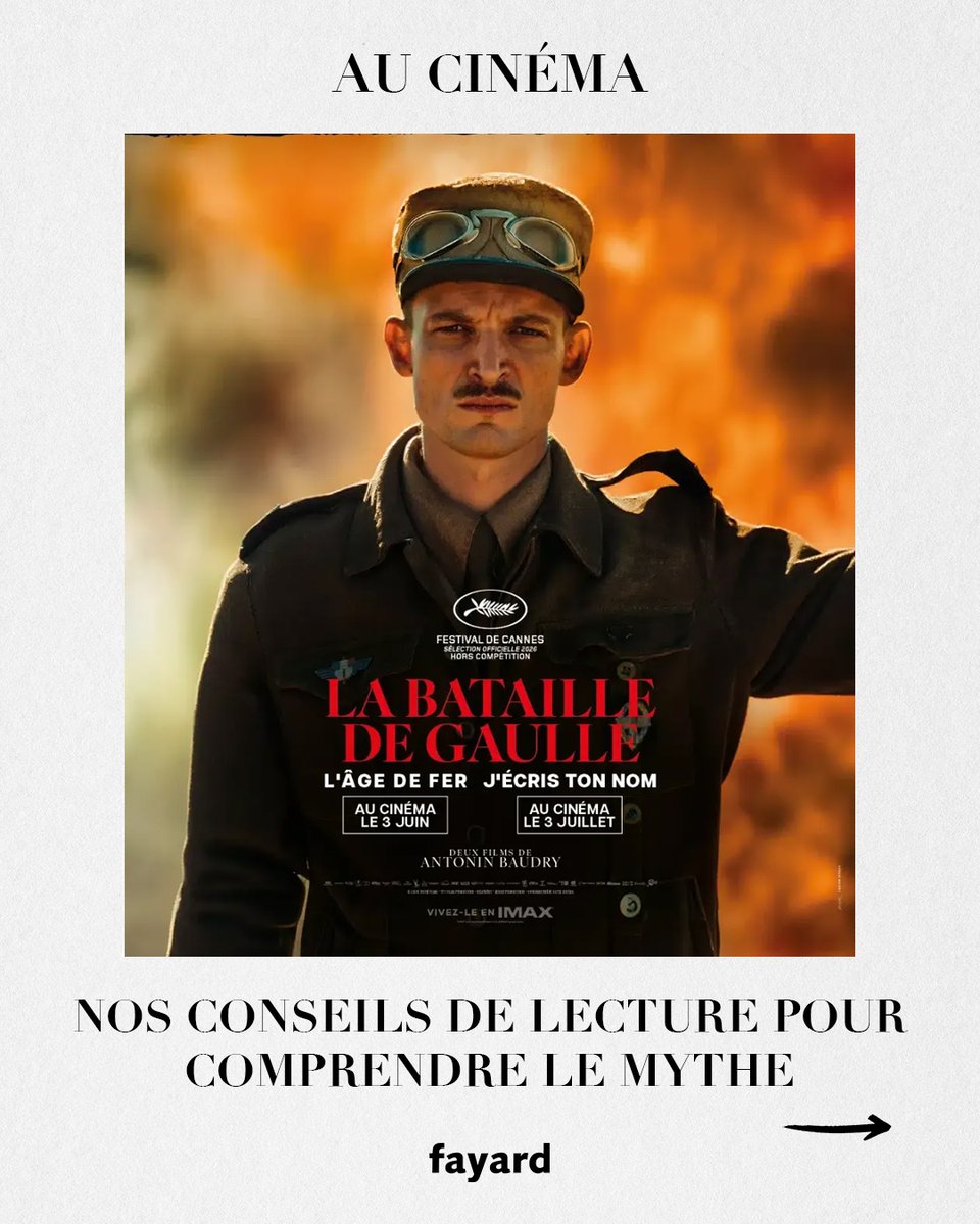 EditionsFayard's tweet photo. 🎥 Le cinéma remet aujourd'hui De Gaulle à l'honneur avec le film d'Antonin Baudry, "La Bataille de Gaulle - L'âge de fer".   

📚 Pour éclairer cette figure majeure de notre histoire, plongez dans :L
Les trois tomes d'Alain Peyrefitte, témoin privilégié du Général de Gaulle ;

📖"Leçons de courage" de Nicolas Princen, qui donne la parole à celles et ceux ayant choisi de rejoindre De Gaulle dans les heures les plus sombres.  Une invitation à réfléchir au courage, hier comme aujourd'hui.

https://t.co/xD2aF9TkYX