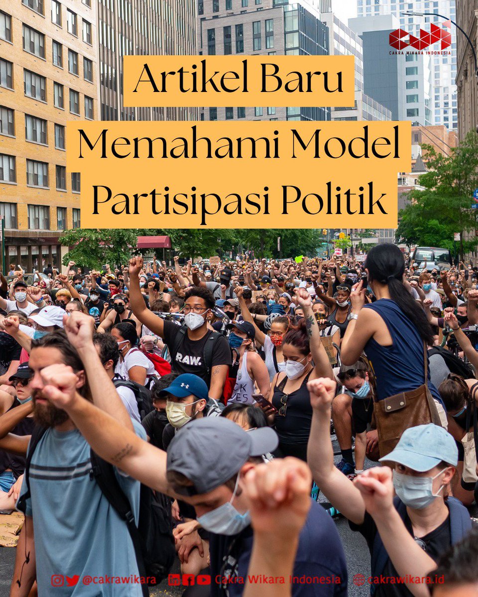 CakraWikara's tweet photo. ARTIKEL BARU
[Memahami Model Partisipasi Politik: Studi Klasik oleh Lester Walter Milbrath dan Madan Lal Goel (1977)]

Definisi partisipasi politik terus berkembang seiring dengan kondisi sosial politik pada masanya. 

#Regenerasi #Samsara #Politik https://t.co/t7CVHjvFhT