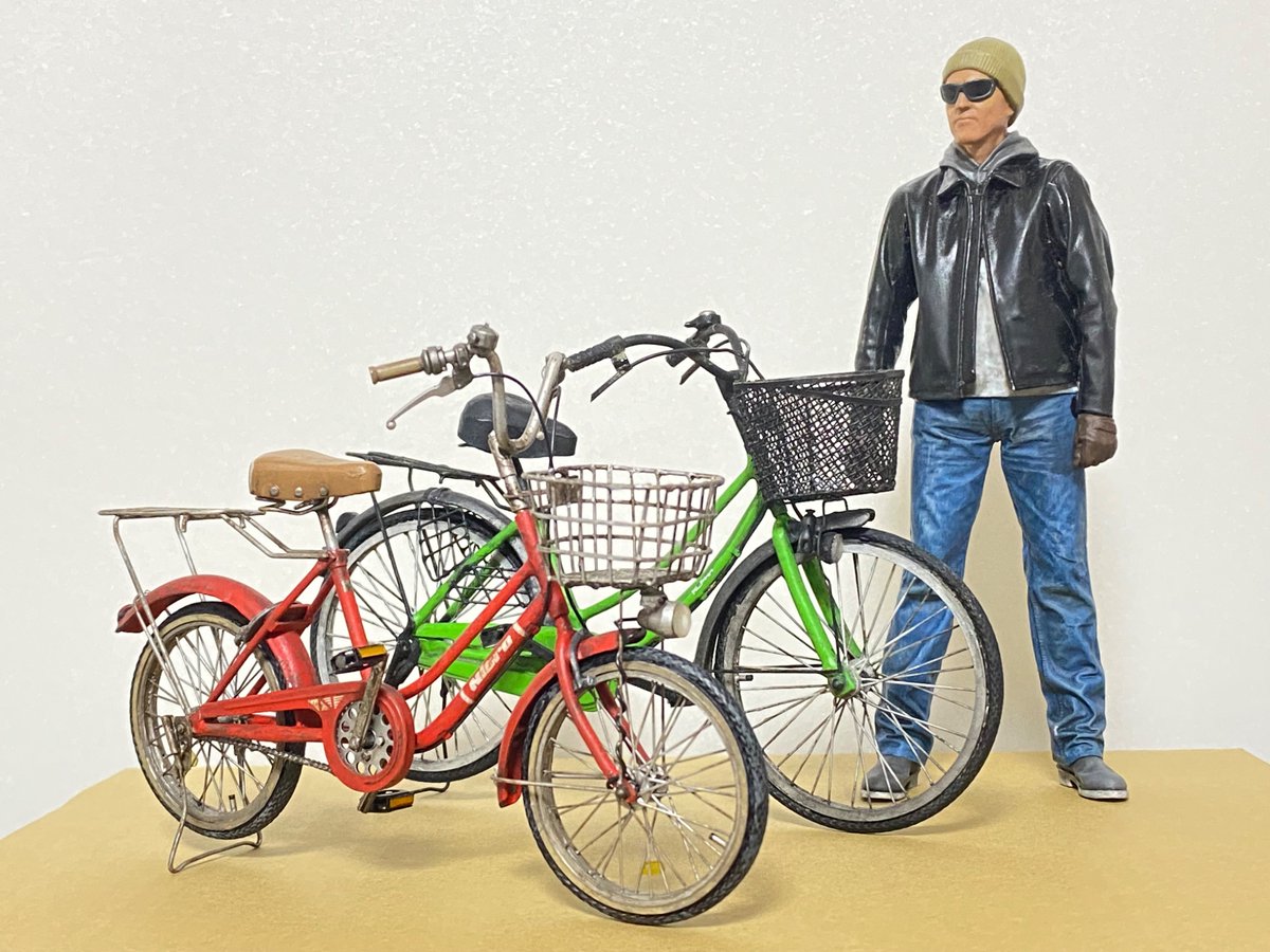 自転車のミニチュアを製作しました。 タイヤの小さなミニベロ風。 #特