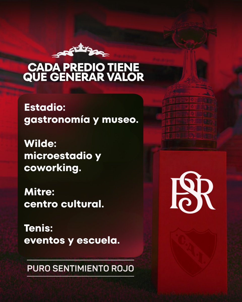 AgrupacionPSR's tweet photo. También queremos potenciar cada espacio del club.

El estadio, Wilde, la sede Mitre y el complejo de tenis tienen que convertirse en lugares con actividad permanente, capaces de generar ingresos genuinos para Independiente. https://t.co/YE2YZJY6mp