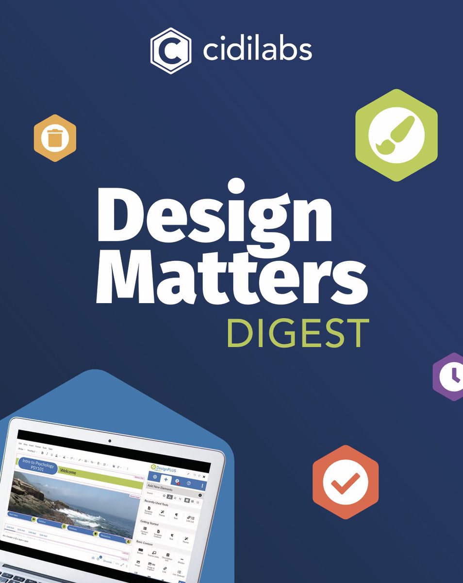CidiLabs's tweet photo. Navigation matters.

Visual hierarchy matters.

Consistency matters.

Small design choices can make a big difference in the learner experience.

15 research-backed strategies for better Canvas course design, all in the Design Matters Digest: https://t.co/YyqFOCEv9g

#CanvasLMS https://t.co/d367Su5T23