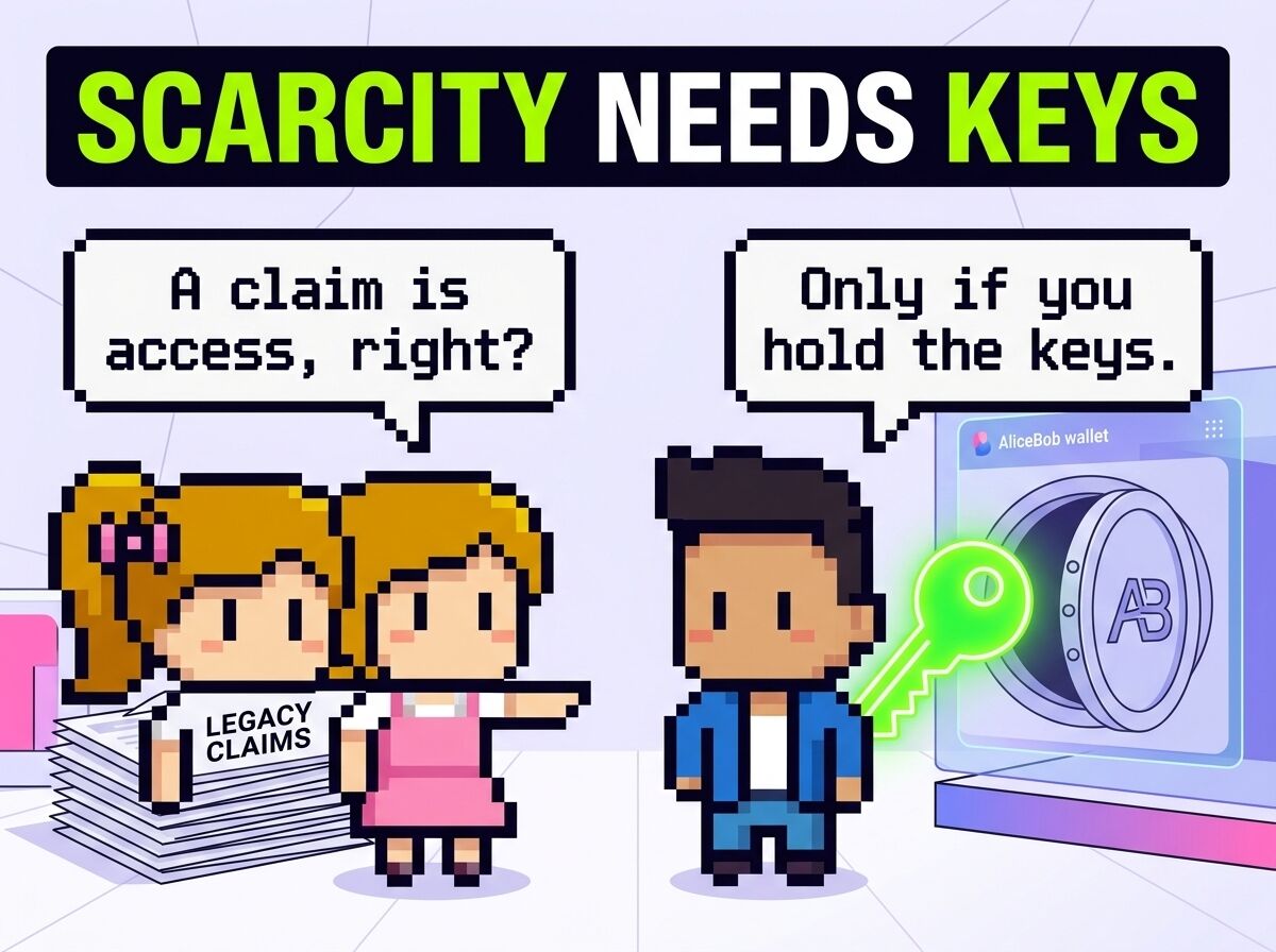 alicebob_wallet's tweet photo. 🏦 Digital scarcity is often framed as a balance-sheet idea.

Under the hood, scarcity only matters if access is enforceable: coins move when valid keys sign transactions, not when a database promises ownership.

AliceBob puts that key control in your hands. https://t.co/TjghVJCtDN
