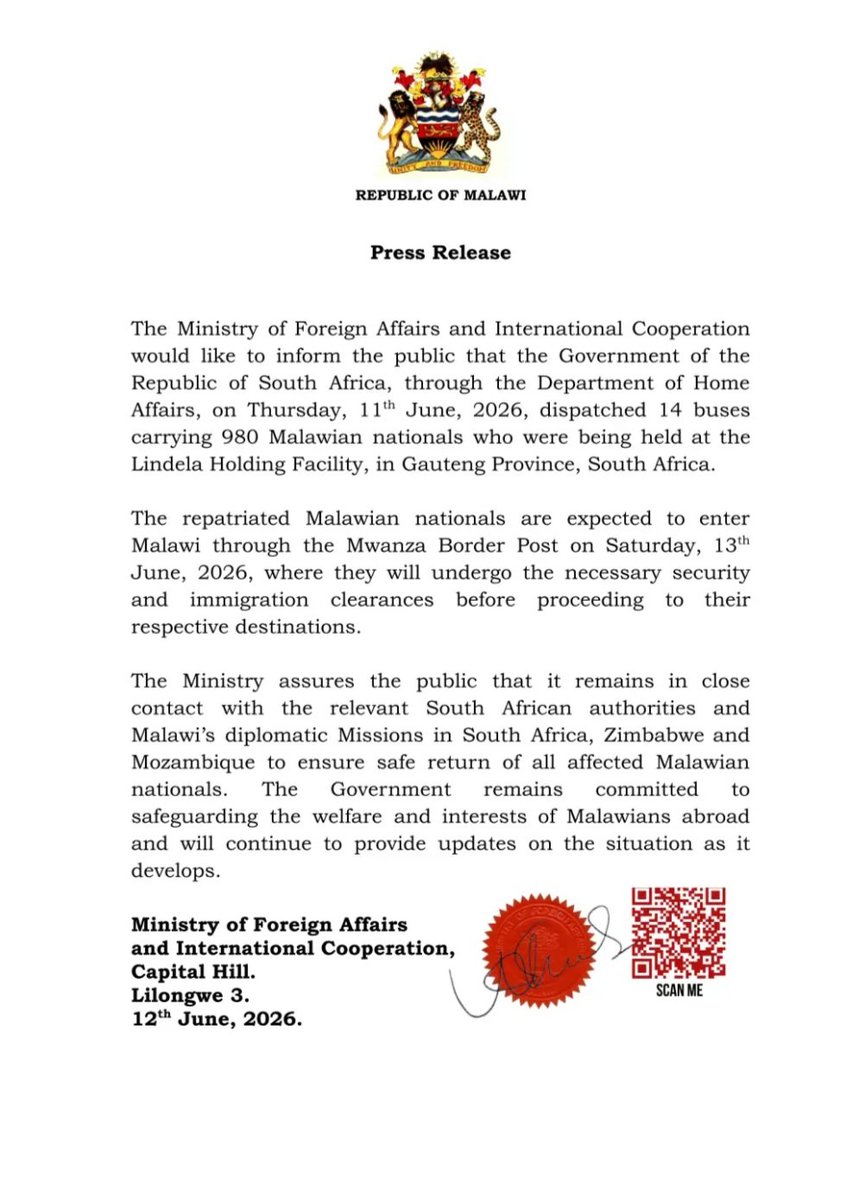 ForeignMalawi's tweet photo. Press Release. https://t.co/2oCrd7xhe3