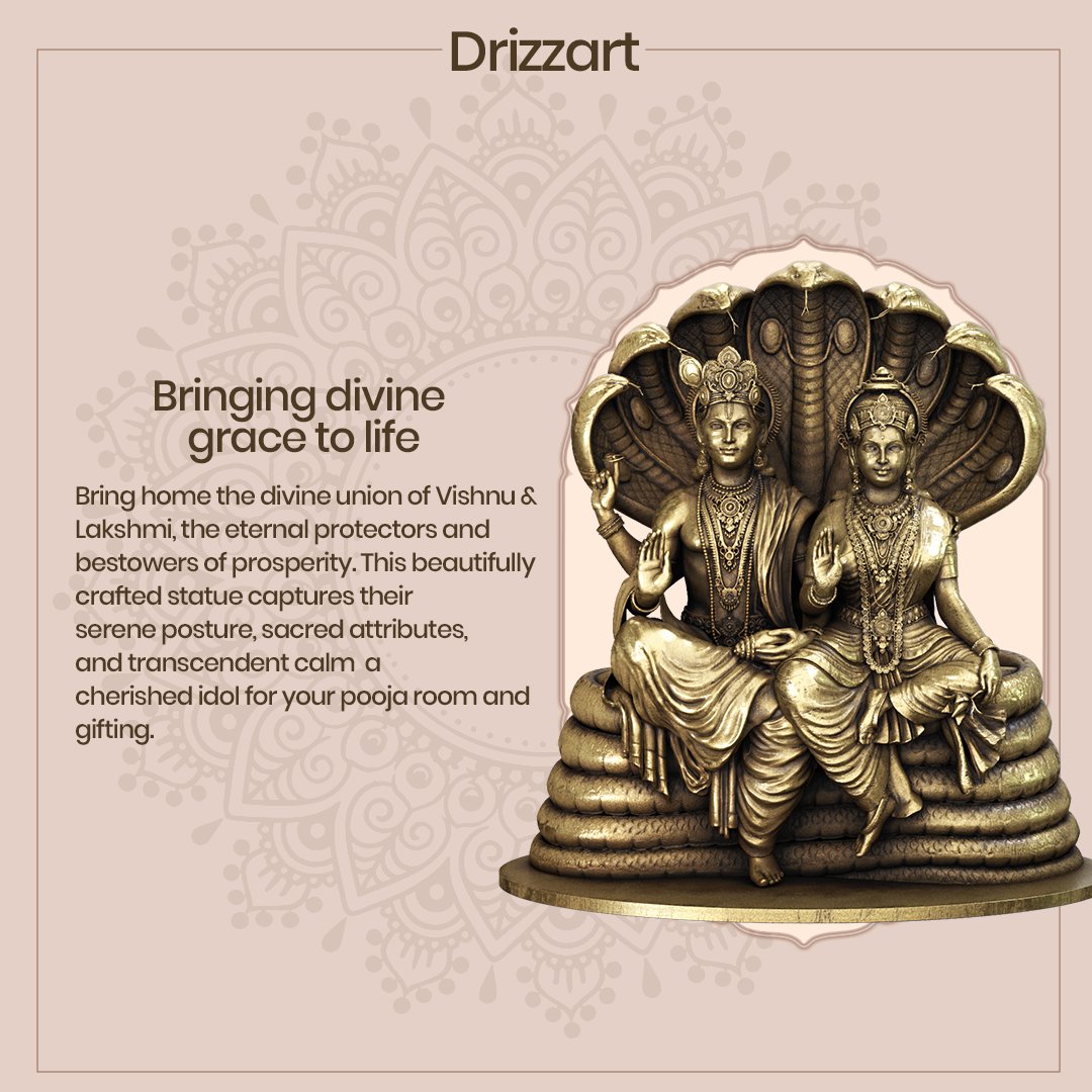 drizzart3d's tweet photo. Transform your space into a sanctuary of peace Vishnu Lakshmi DivineStatue #3dstatue #3dprinted #miniature #sculpture #craftsmanship #custom3d #statuebusiness #poojaroomdecor #spiritualgifts #festivegifting #luxurygifting #giftsforhome #trendingreels #explorepage #viralpost https://t.co/kAg2Dsm2dJ