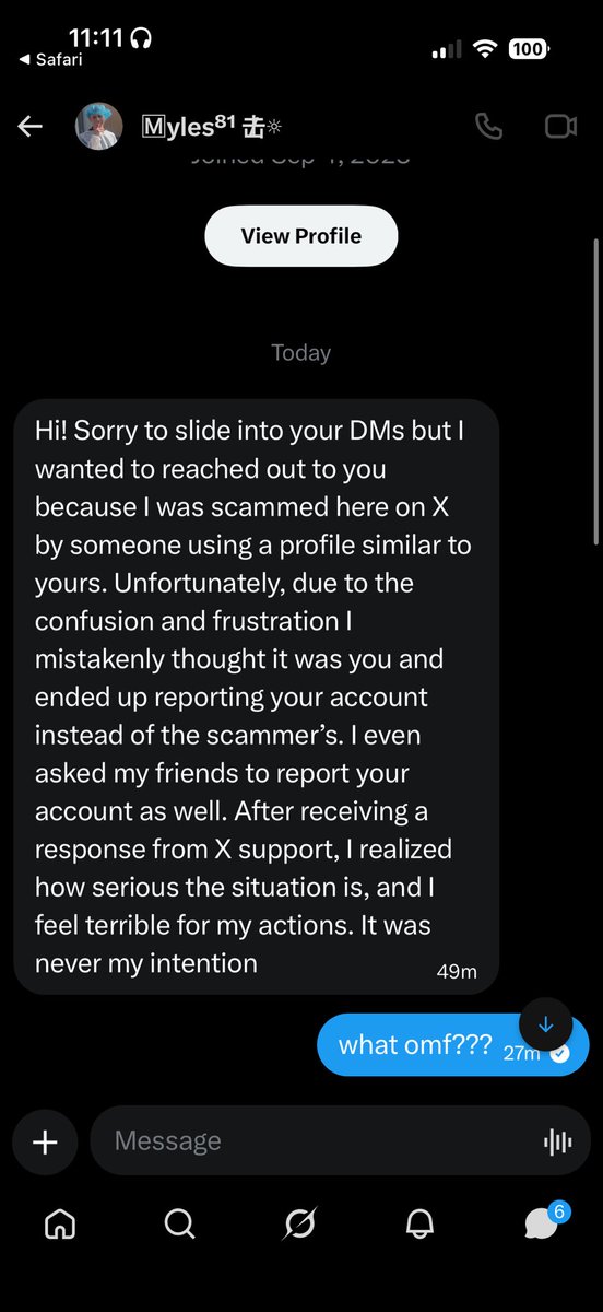 whimsimads's tweet photo. i’m guessing this is another scam going on, i fell for it for a minute but i don’t give away personal info anyways. if someone could please let @ilyasm0leztes know this has happened, thanks!!! https://t.co/h1X1gbe8I1