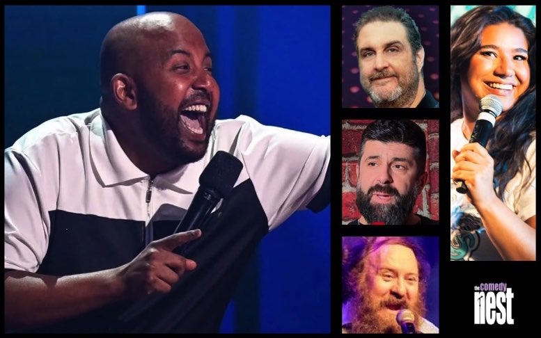 comedynest's tweet photo. All these folks are here tonight to make your Friday funnier! Catch @justforlaughs vet Hisham Kelati plus great guests! 8pm &amp; 10:30, info/tix: https://t.co/RZIhlCDs4F https://t.co/ptzp48Paa8