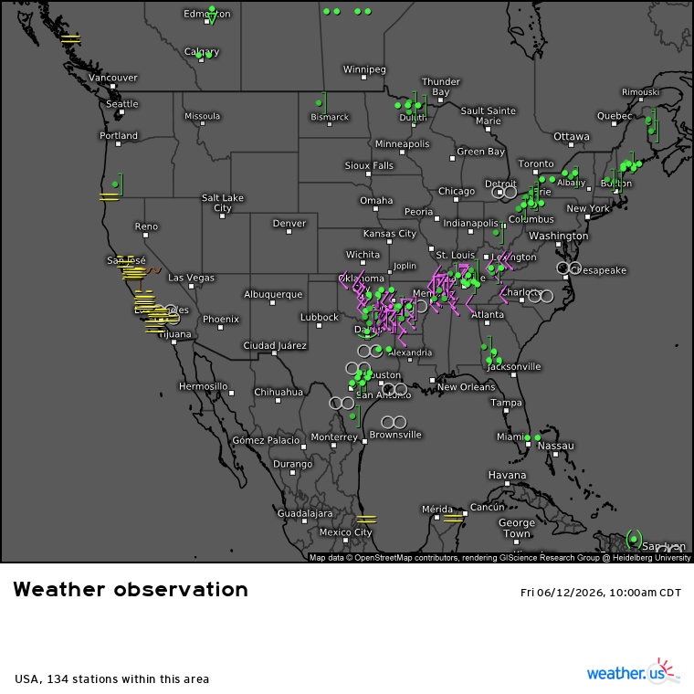 WeatherdotUS's tweet photo. Here's a look at observed weather across the continental USA this forenoon. Severe thunderstorms are possible today across the East as well as in the south-central High Plains.

https://t.co/AQ4lkvCjAh

TT https://t.co/xieTMsSJxs