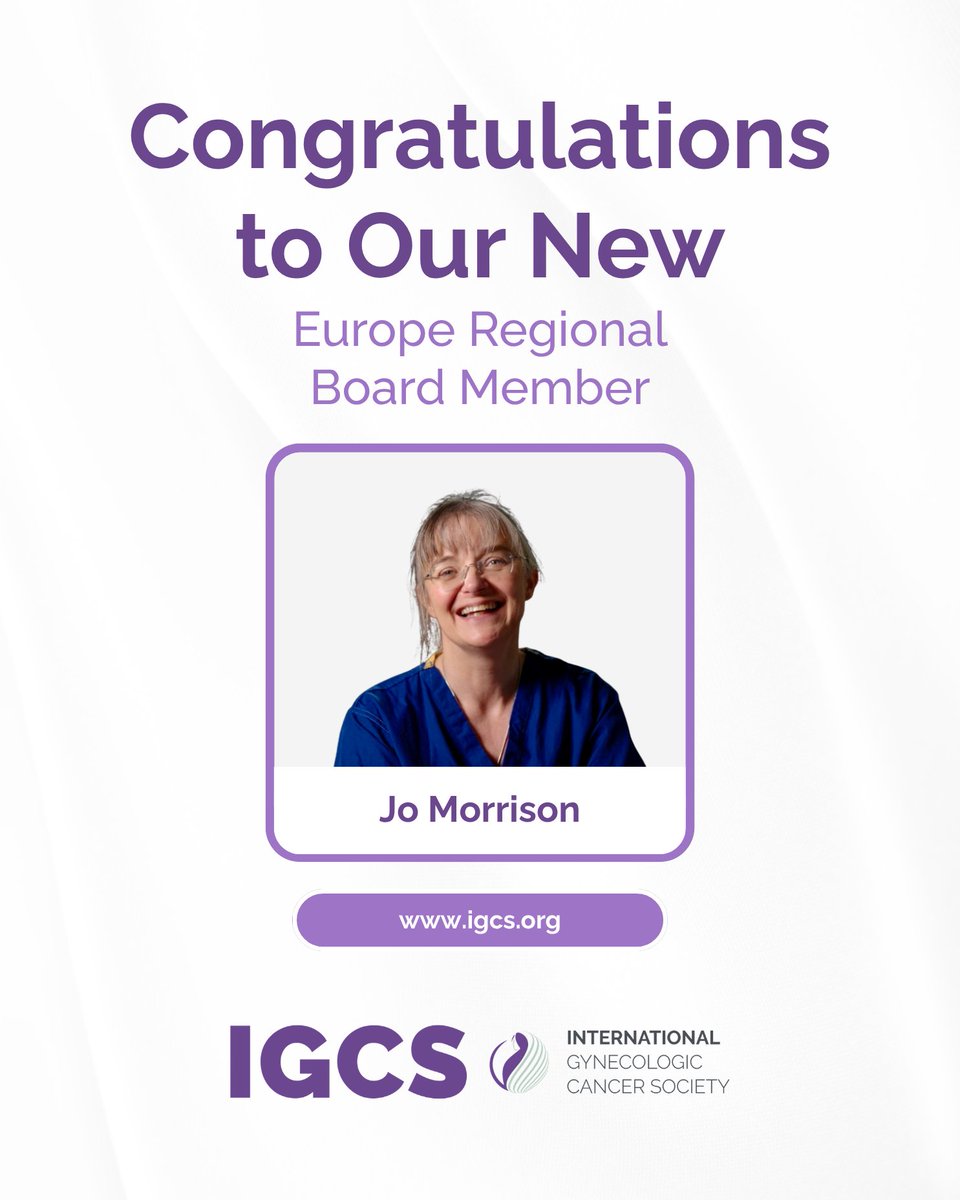 IGCSociety's tweet photo. Congratulations to Jo Morrison on her election as Europe Regional Board Member. We are grateful for her commitment to advancing gynecologic oncology and strengthening connections across the European region.
#IGCS #Europe #GynecologicOncology #GlobalHealth #CancerCare https://t.co/gCcPlhlWG3