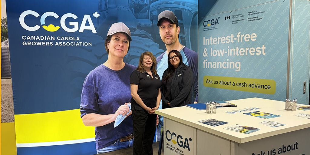 ccga_ca's tweet photo. Happy day 2 of the Cypress Farm & Ranch Show in Medicine Hat! If you’re looking for short-term financing this growing season, stop by and ask us about a cash advance. This year, offering up to $500,000 interest-free on 50+ commodities, including crops and livestock.

Learn more at CCGA’s booth #208 until 5pm.

#AAFC_APP #CdnAg #CFRS2026