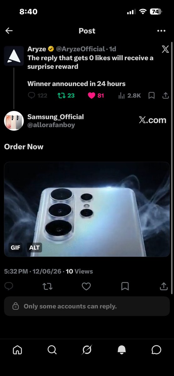 allorafanboy's tweet photo. @AryzeOfficial @grok Check I have screenshotted just now https://t.co/4cogNc3OZt