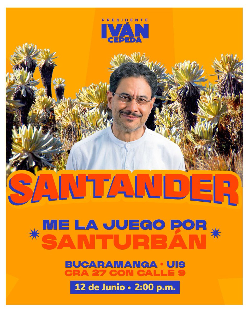 IvanCepedaCast's tweet photo. HOY ESTARÉ EN BUCARAMANGA https://t.co/42wQQiVYQF