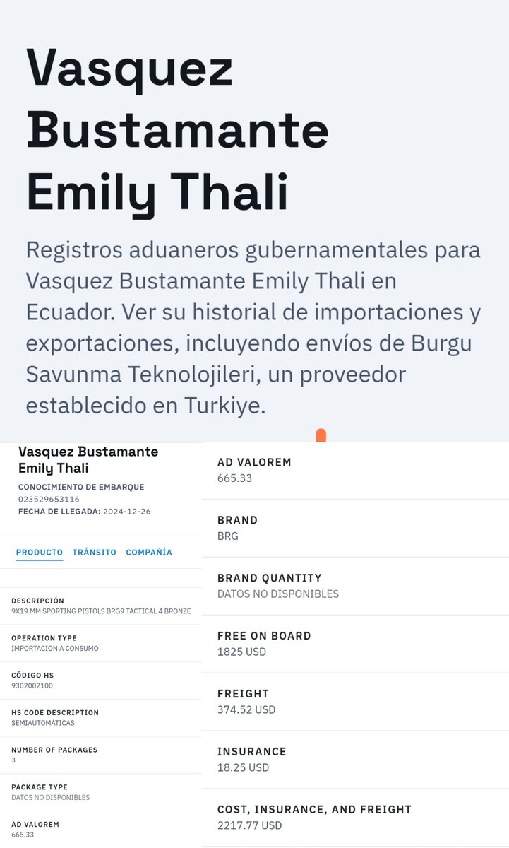 SinViolenciaEs's tweet photo. Sres @USembassyEC @ConsEEUUGYE @realDonaldTrump @ICEgov @FBI, EMILY VASQUEZ BUSTAMANTE hija EMILIO VASQUEZ (Vinculado al Narco) dueña de Empresas de Seguridad en Ecuador, a través de ellas traen armamentos pesados para venderles alos Narcos, y está viviendo ilegalmente en EEUU. https://t.co/PTO4IajJL3