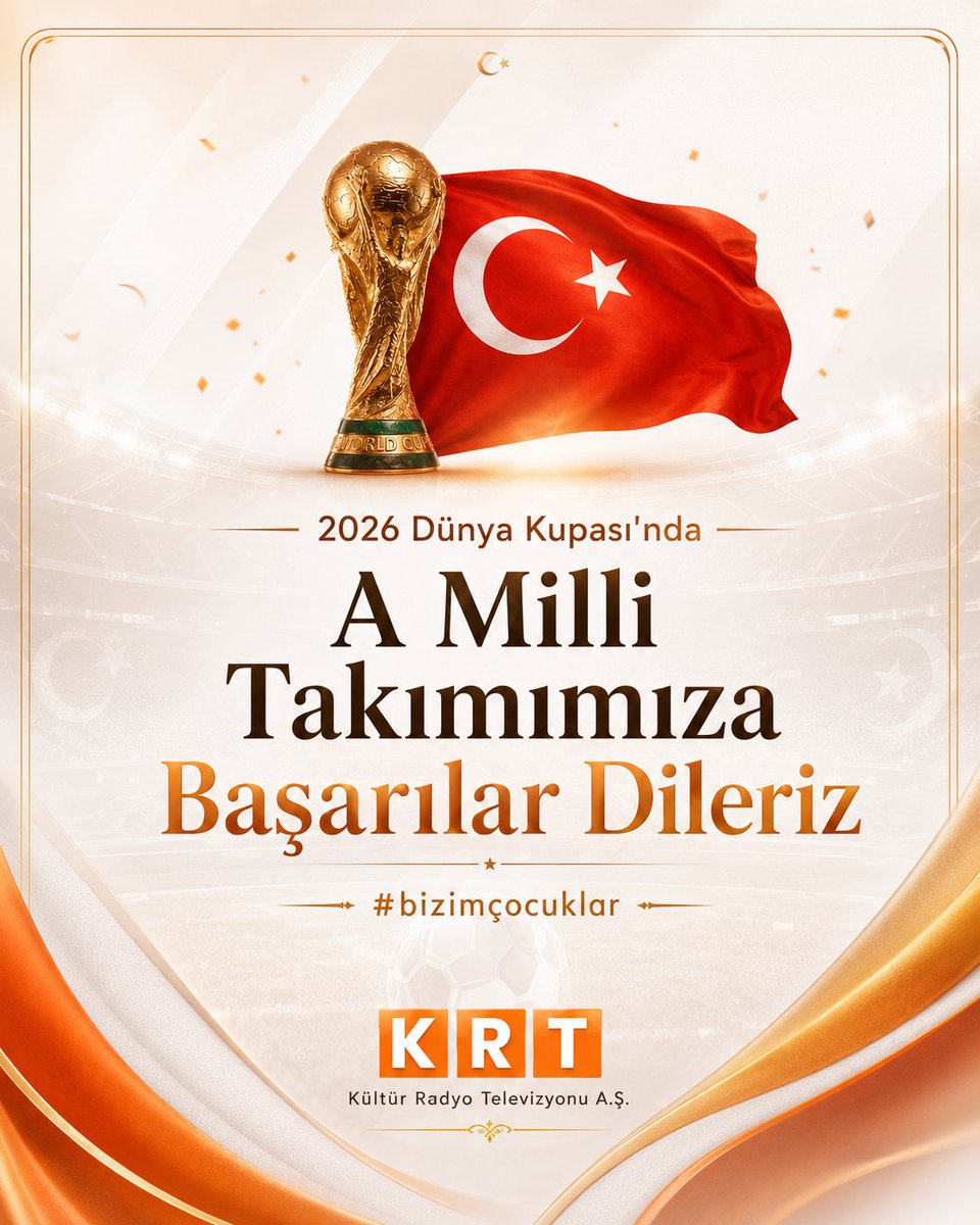 KRTCANLI's tweet photo. 🇹🇷 KRT Ailesi olarak milyonların gururu A Milli Futbol Takımımıza 2026 Dünya Kupasında başarılar diliyoruz.
#krt #krttv #millitakım #Türkiye #bizimçocuklar https://t.co/6HvOShFr5M
