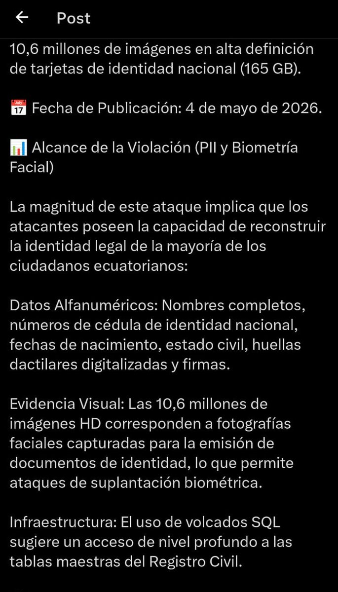 Esperan03976782's tweet photo. @Diegooficial239 Uds creen q es para no hacer trampa? Es todo lo contrario es para Q la ciudadanía #PIENSE EXACTAMENTE LO Q UD AFIRMA ese es el #Plan #Macabro #EN QUE #RESOLVIO ESTE GOBIERNO
CON EL #ROBO DE NUESTRA INFORMACIÓN DEL REGISTRO CIVIL 14MILLONES DE IDENTIDADES #ROBADAS?!! https://t.co/TEUzcxHbxH