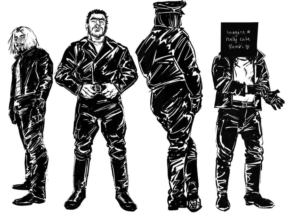 m2241o's tweet photo. men in leather 
mine and @ ratedremington  s ocs https://t.co/hXvWTopHUh