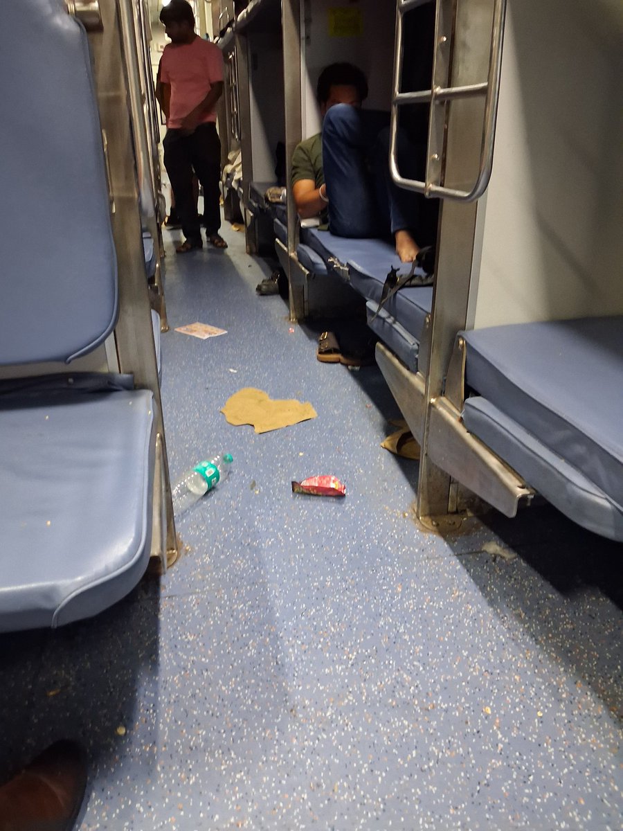 altafmirza52's tweet photo. Shocking hygiene conditions in Train No. 11124.
Garbage, plastic bottles, food waste, and litter are lying under the seats, making the coach unhygienic for passengers. Indian Railways must take immediate action to improve cleanliness and passenger comfort.
Train No: 11124
Please https://t.co/MhcX6EK9wx