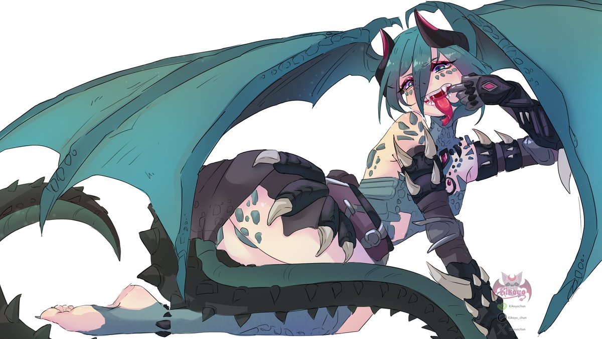Kikoyochan's tweet photo. My Dragon Miku art version! ✨
#Miku #illustration