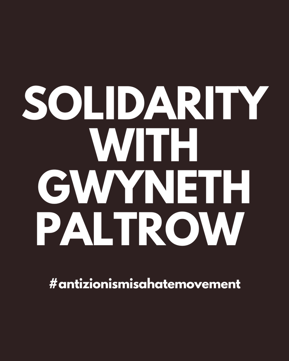 maazaction's tweet photo. The Movement Against Antizionism (MAAZ) stands in solidarity with actress Gwyneth Paltrow, who is currently the target of a racist antizionist harassment campaign, marking Paltrow as a "Zionist" based on her Jewish identity and connection to Israel.
#antizionismisahatemovement https://t.co/x5fZPWgL4Q