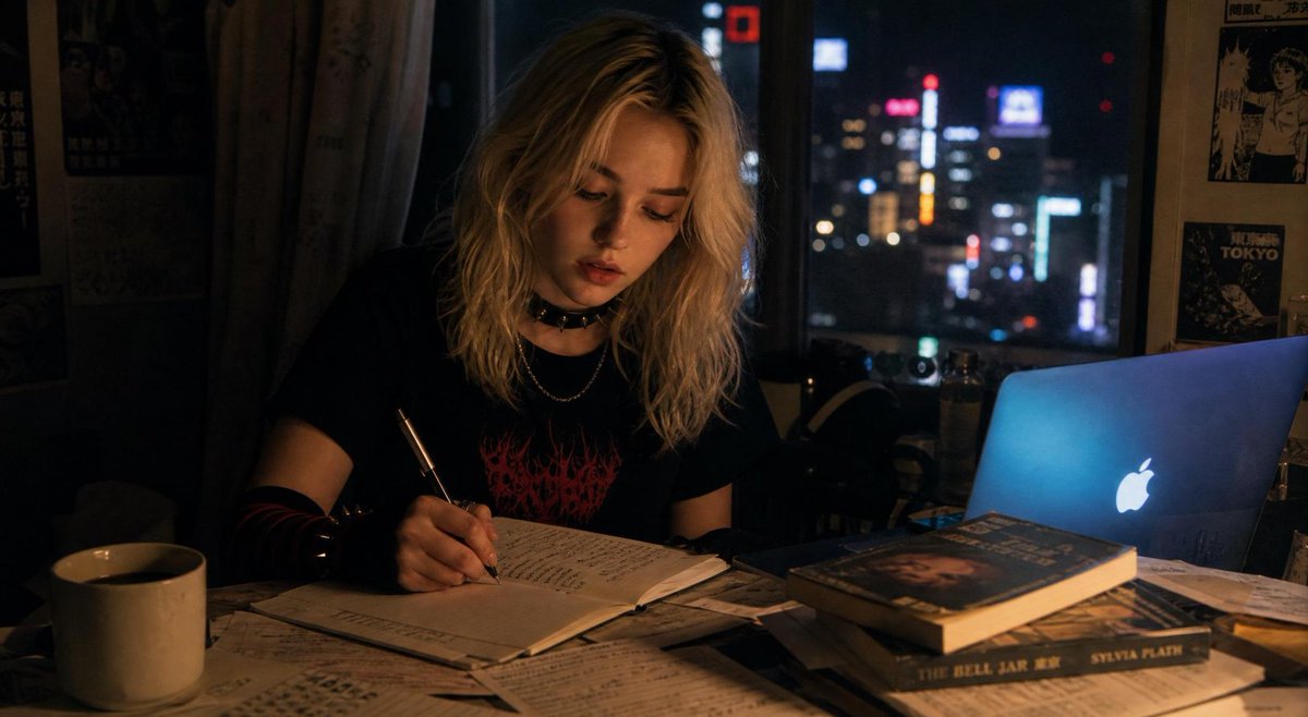 LilithSpike's tweet photo. writing at 3am ❤️☕️🖤 https://t.co/l1b0zC9nPa