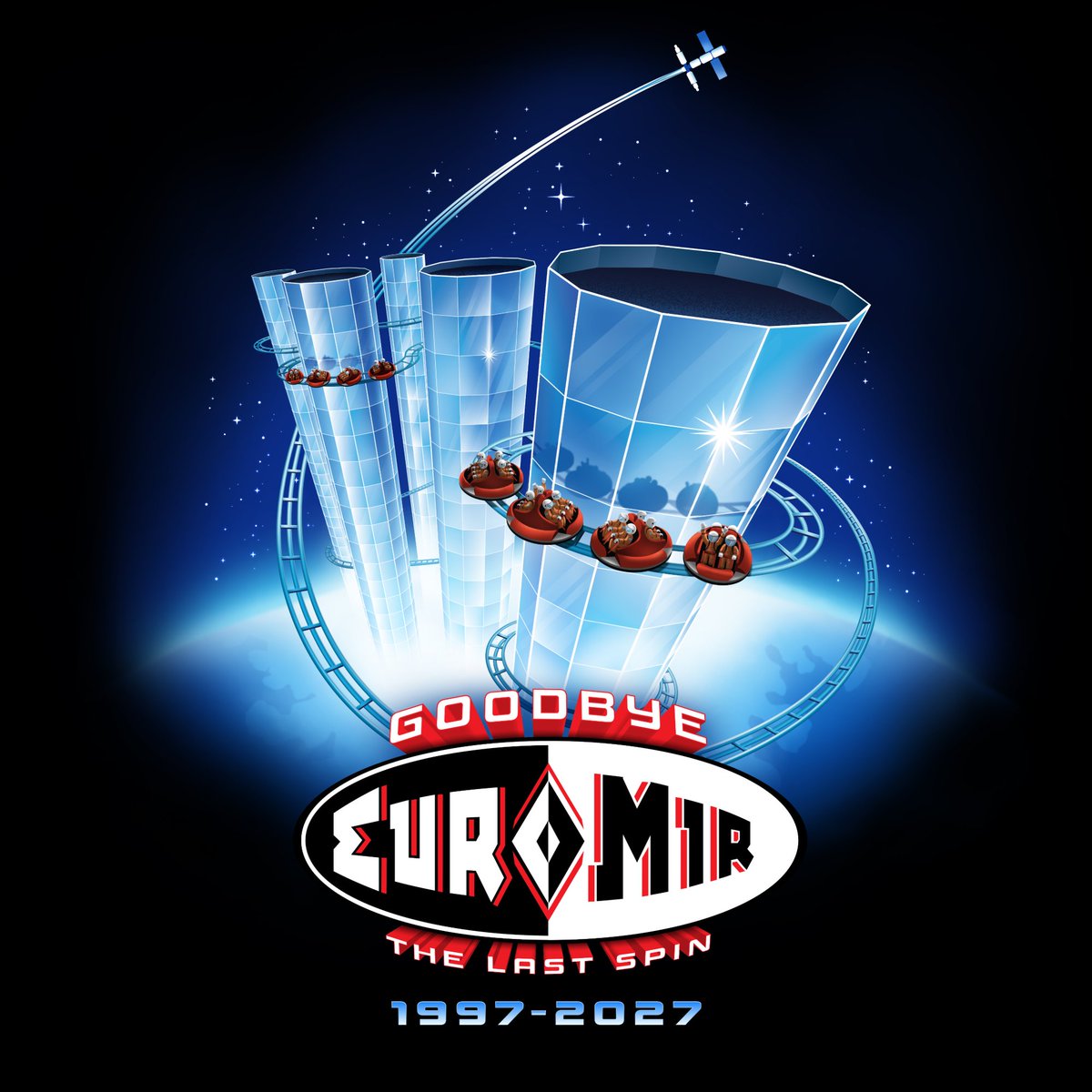 ThomasMack_EP's tweet photo. 29 years ago today, Euro-Mir took its first spin. 🚀
Today, this iconic coaster enters its final 7 months before closing at the end of the 2026/27 season.

Until then, we’ll celebrate its legacy and honour the memories it created! Stay tuned. https://t.co/9yXZTL1kqz