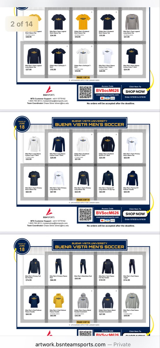 BVUMSoccer's tweet photo. Our team store is open until June 18th! Get all your BVU men’s soccer gear for the upcoming season! Use the link below! 

https://t.co/zVDl6lGJyM https://t.co/ANajR22o87