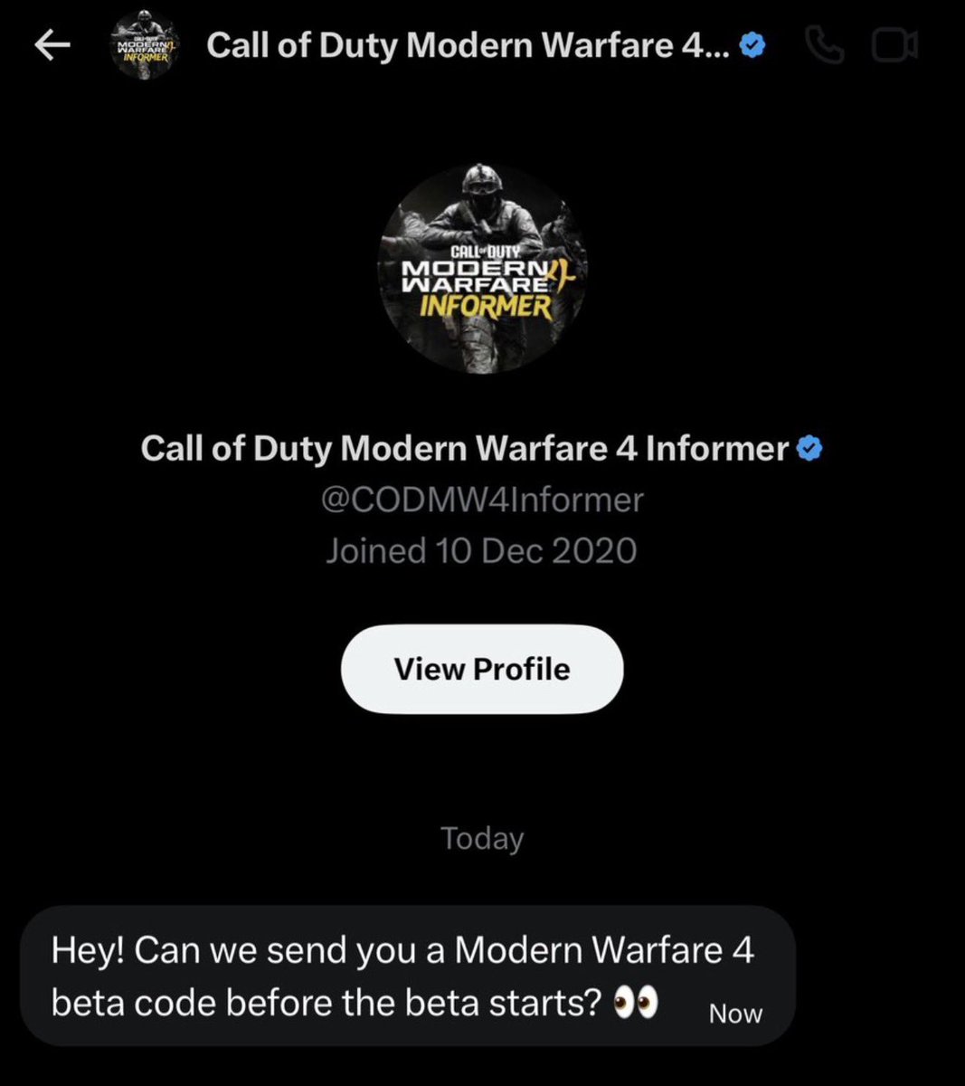 Call of Duty Modern Warfare 4 Informer tweet media