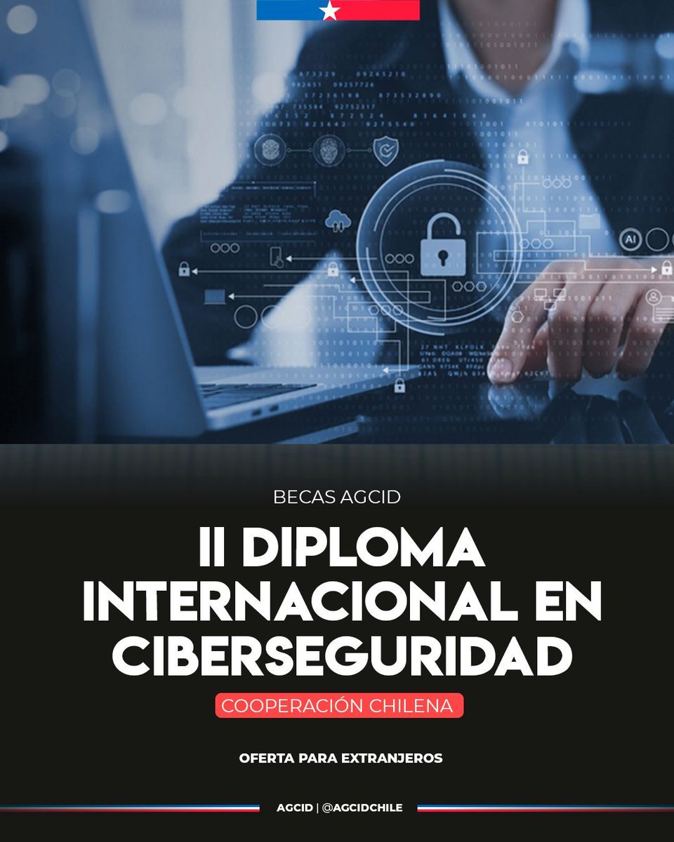 ConsulBariloche's tweet photo. 📢📢📢Postula al Diploma en Ciberseguridad, un programa conjunto entre @jica_direct_en y @AGCICHILE que realizará en forma online la @UChile_Beauchef.
Plazo de postulación: 31 de julio.
+ info 👇
https://t.co/8JT2saxek0
becasinternacionales@mrecic.gov.ar https://t.co/5UZIzEGXGg