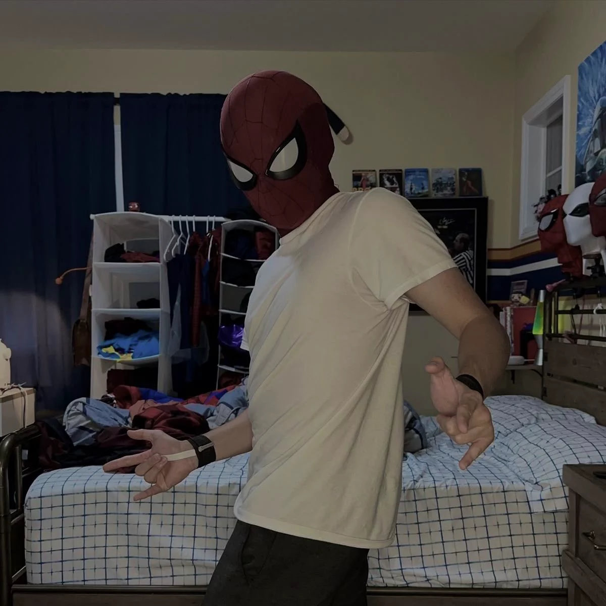 reniyelloww's tweet photo. mnho finds his bf jsng in a whole ass spider-man costume on a wednesday night when he comes home from work early. he assumes it’s a weird kink role play thing until jnsg, with his eyes opened wide in shock, yells out:”i’m sorry! i wanted to tell you but i didn’t wanna worry you https://t.co/CHzWAAxAPP