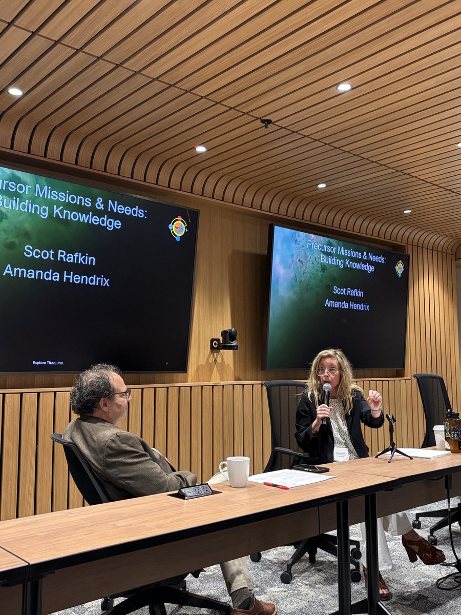serenity_astra's tweet photo. Day 2 - Precursor Missions &amp; Needs: Building Knowledge with legends Amanda Hendrix and Scot Rafkin - "we need to get there faster if we want to travel there" @ExploreTitan #humanspaceflight #exploretitan https://t.co/hzfAqU6PlR