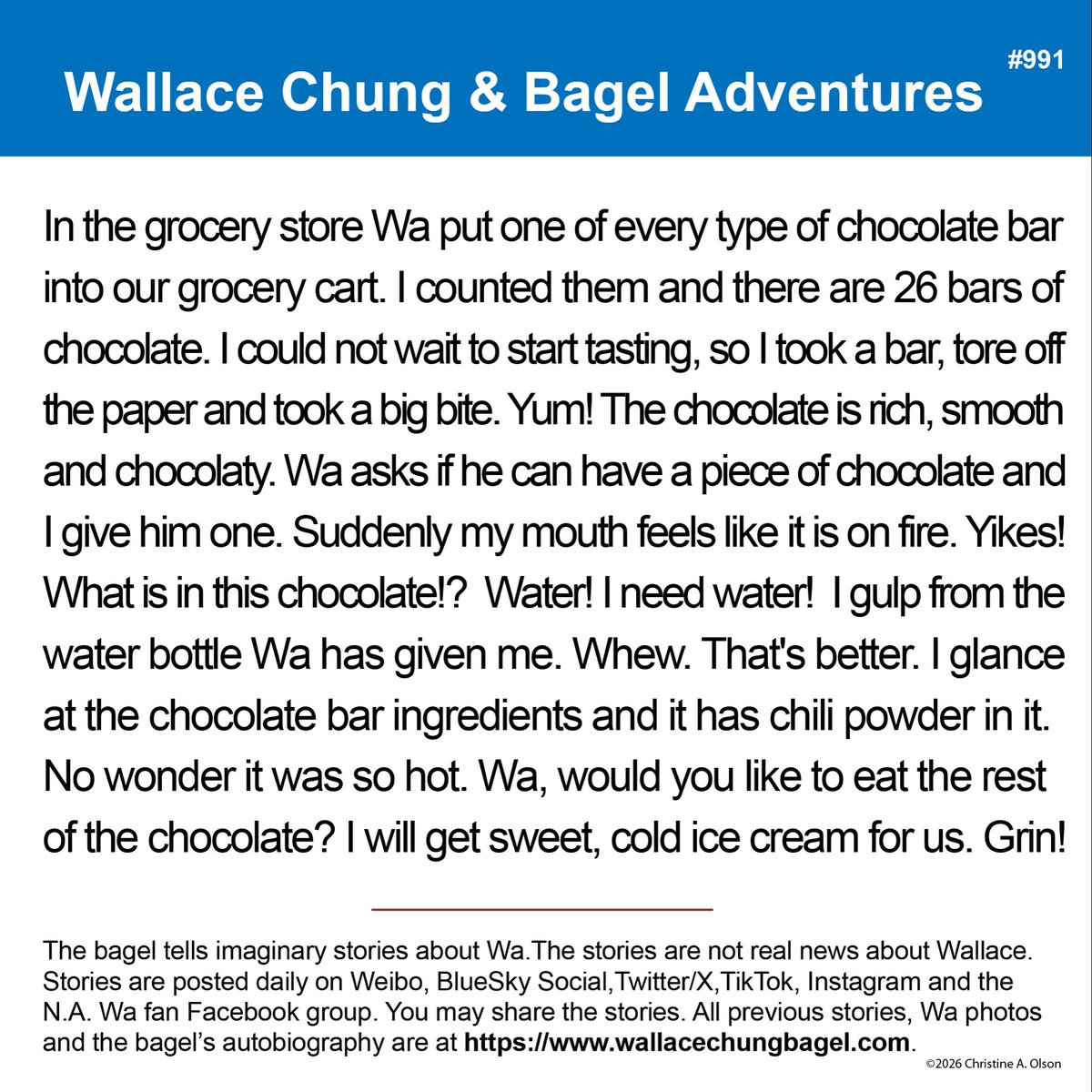 ChrisOlsonTweet's tweet photo. Wa eats spicy chocolate! Wa 吃辣巧克力啦！
汉梁Otourconcert #Iamthebagel #zhonghanliang #wallacechung #WallaceChungBagelAdventures https://t.co/HUGPcWqwiu. https://t.co/tT7yBXrFtO