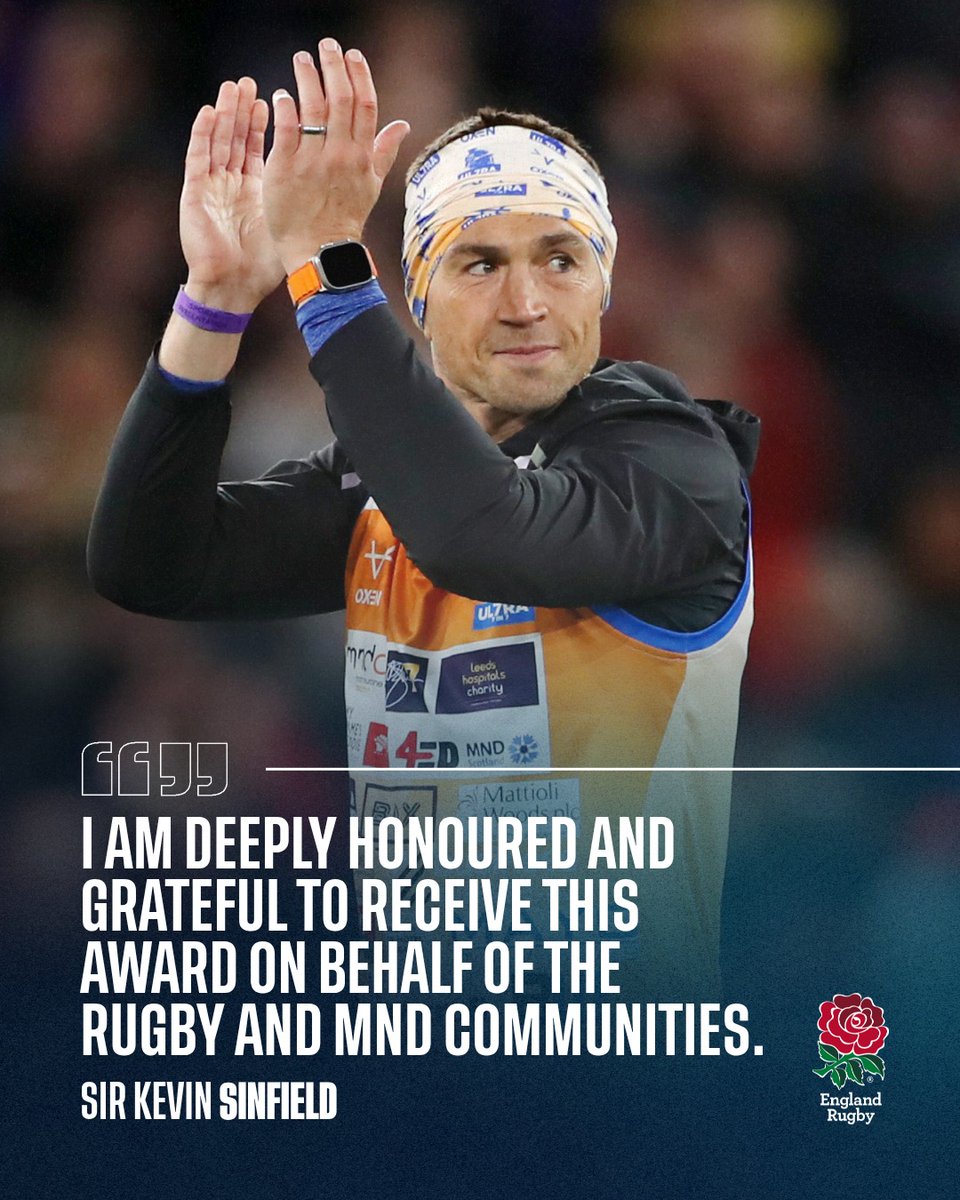 EnglandRugby's tweet photo. Congratulations on your well-earned knighthood, Sir Kevin Sinfield 🌹