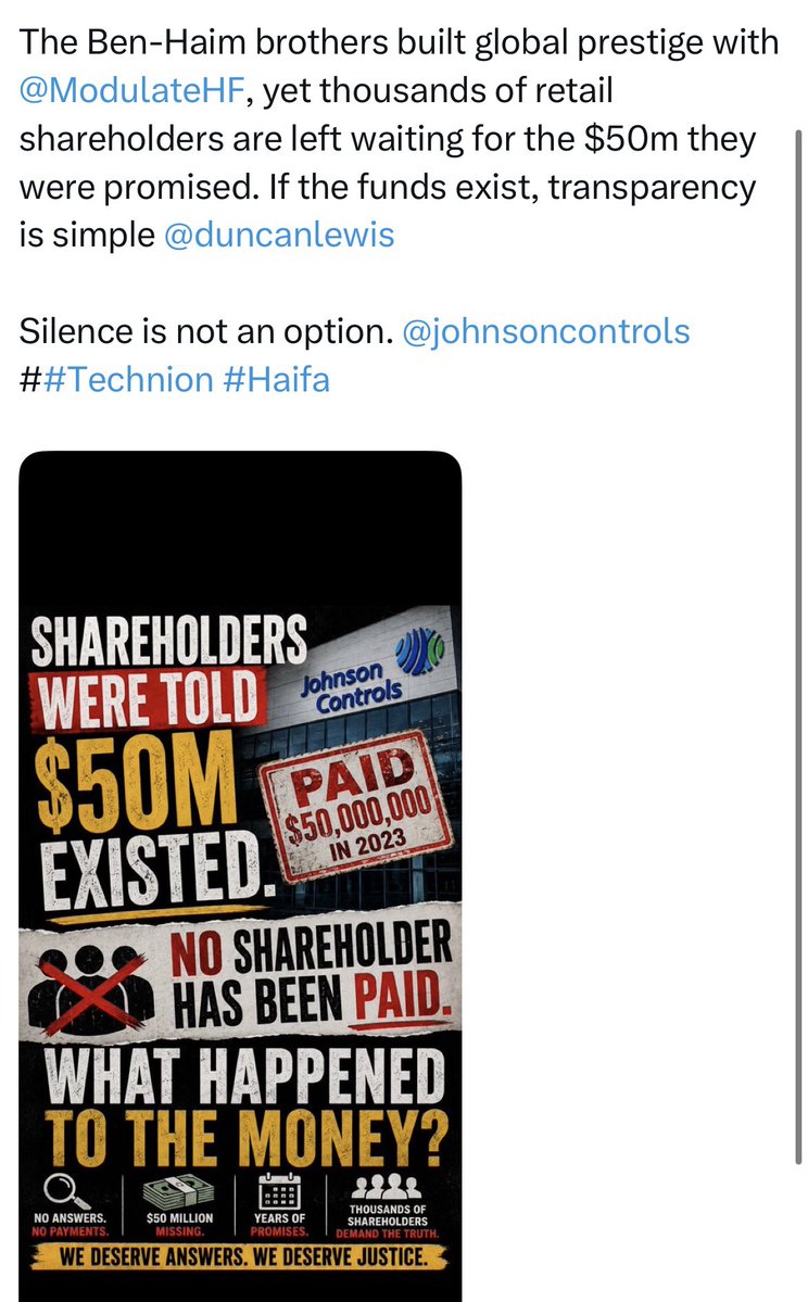 KevWheatley's tweet photo. #ctag
Amit Ben-Haim; where is the missing $50m
#UniOfHaifa #Technion #Haifa #IsraelTech #MedTech #StartupNation #IsraeliTech #HaifaTech #IsraelHighTech #TelAvivTech #IsraelBusiness #VCIsrael https://t.co/Leu61dHaBF