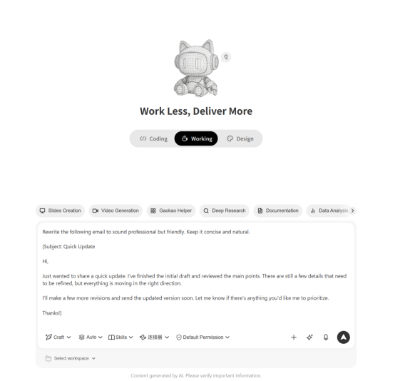 TobcQuisnn's tweet photo. Used WorkBuddy for a bunch of small tasks this week. Fast, helpful for drafting and summaries, and cut down repetitive work. Just remember to double-check facts. Solid everyday productivity tool. #AI #Productivity #WorkTools https://t.co/Eqhy1bvVTs
