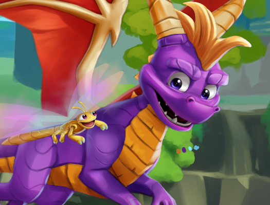 Arsbinbcc's tweet photo. WIP WIP, only some details on Spyro and Sparx and the background left💖

#Spyrothedragon

Now we are going to play Reignited trilogy on air💜 https://t.co/CQwFH1J1D8