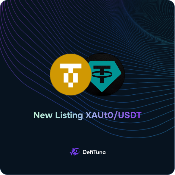 DeFiTuna's tweet photo. $XAUt0 / USDT is now live on DefiTuna.

You can now swap, place on-chain limit orders with a 0.04% rebate, or provide liquidity — all in one place https://t.co/uoNb3FpO8A

This market was created permissionlessly, anyone can list their own pair on DefiTuna. https://t.co/zygNYOBzRj