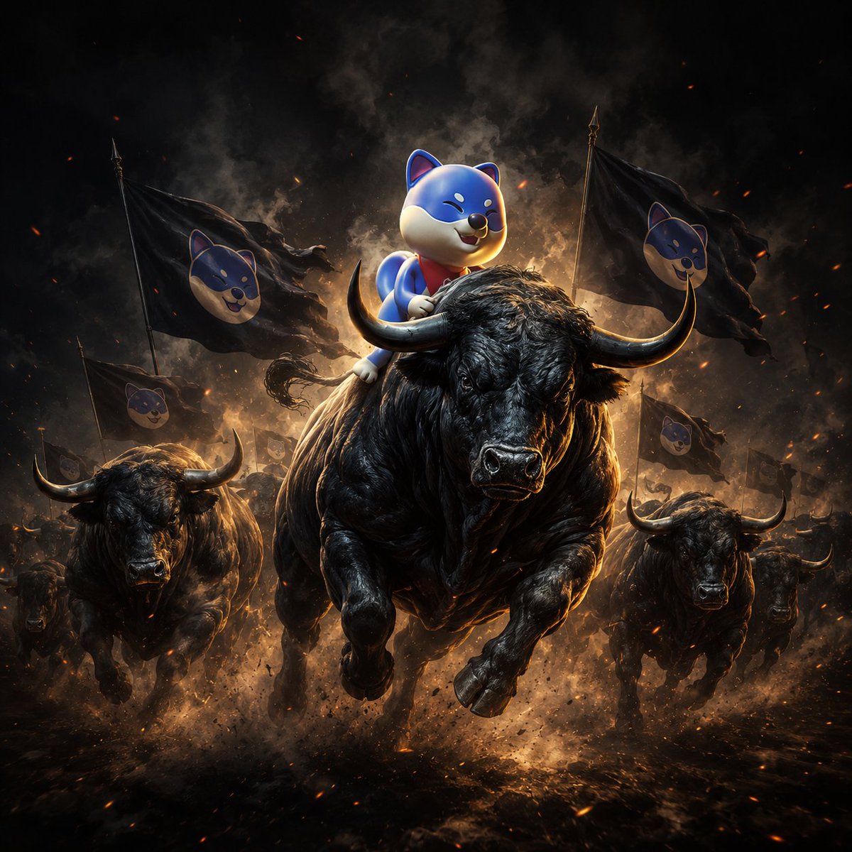 VitaInuCoin's tweet photo. When the bulls start running, doggo leads the charge.

$VINU https://t.co/jVPbLmGviZ