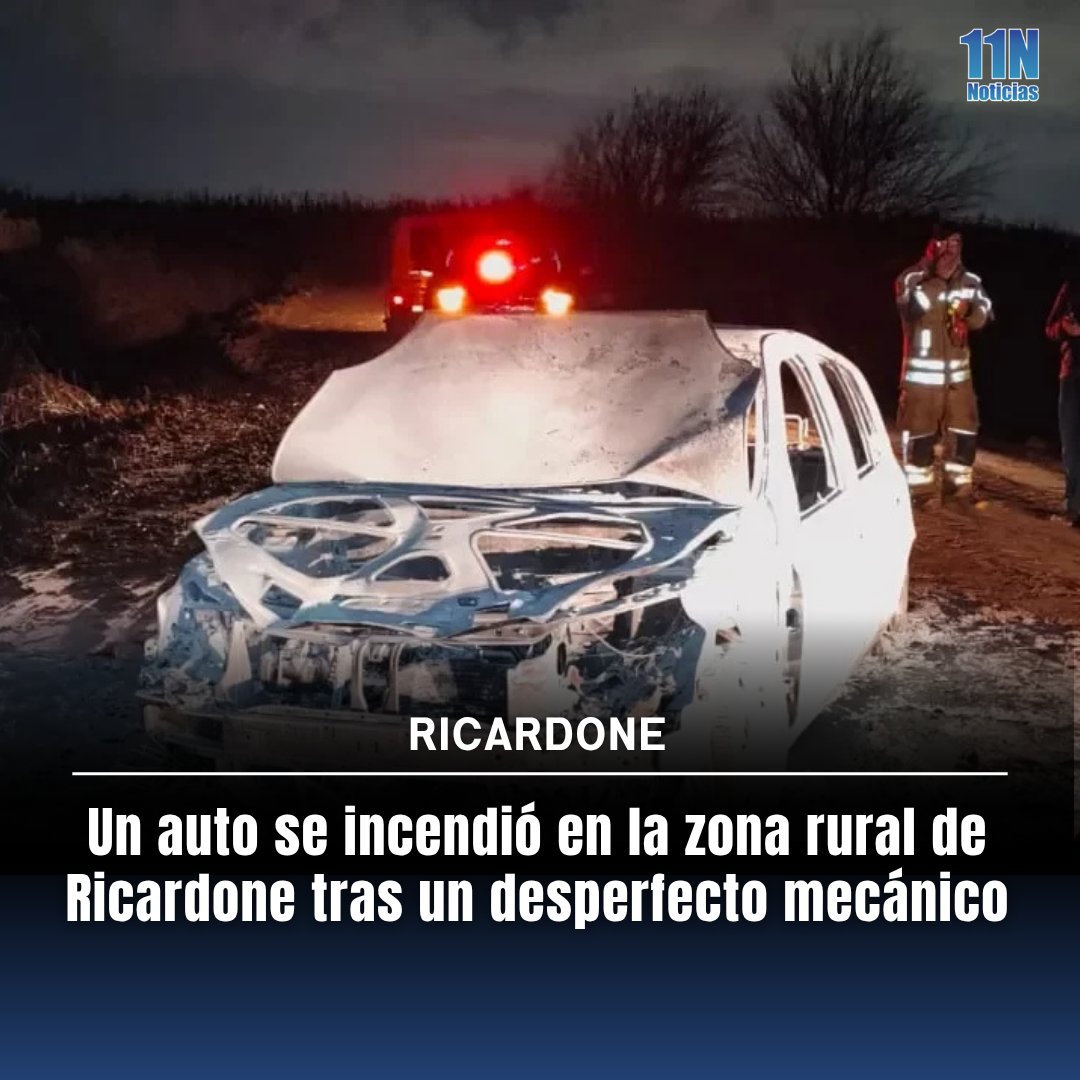 11Noticiascom's tweet photo. Un auto se incendió en la zona rural de Ricardone tras un desperfecto mecánico https://t.co/r89TejLjHN https://t.co/ALF2JJT59D