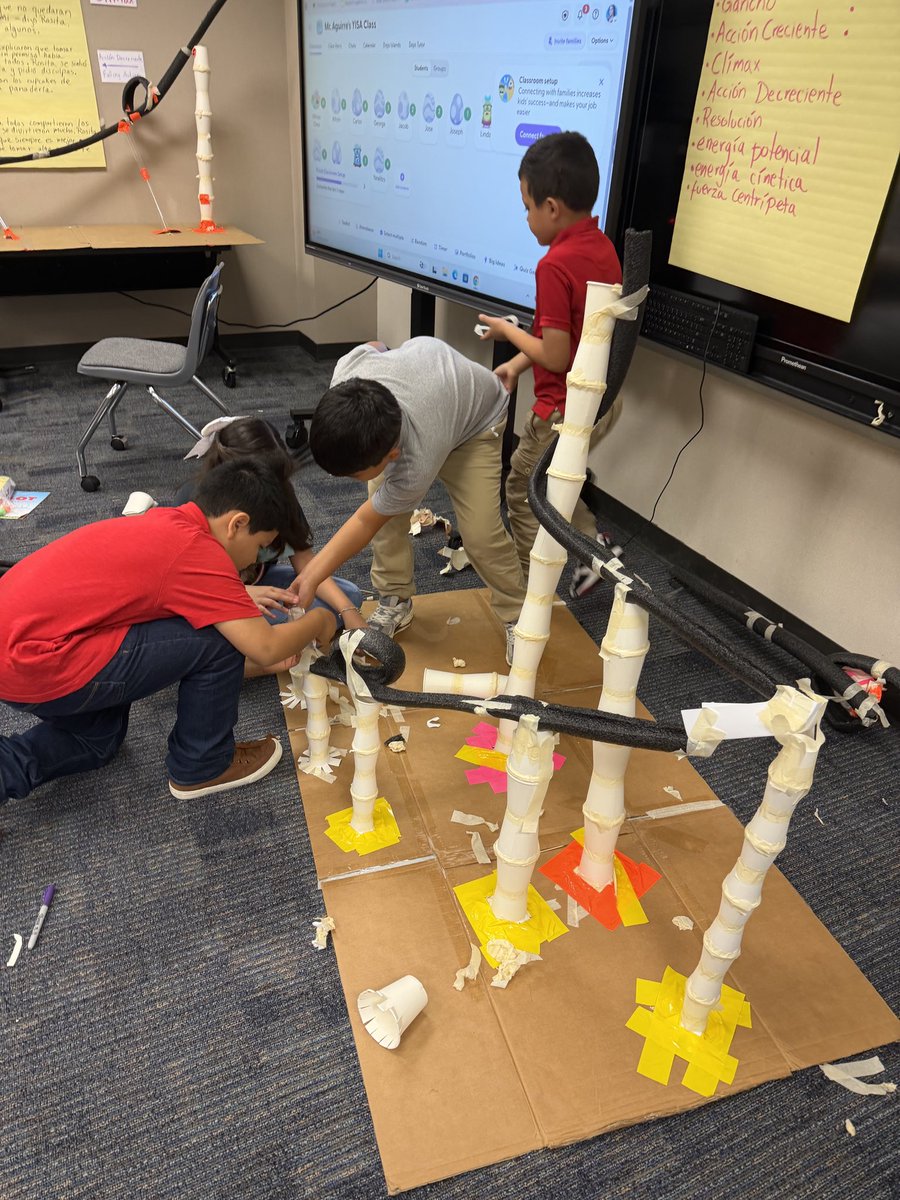 PaulaMe68556191's tweet photo. Our YISA rising 4th graders are collaborating with one another to design and build their roller coasters! They are incredibly proud of their creativity, teamwork, and hard work as they bring their ideas to life. 🎢 @AliefISD @aliefstem @AliefInnovators @AliefScience https://t.co/lTWqyLaU2y