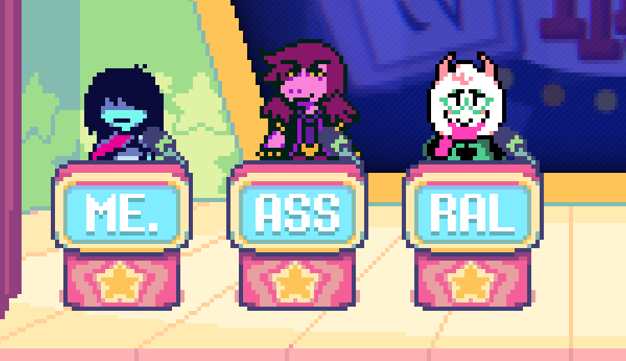 ThatEnbyIHate's tweet photo. this is a weird route playthrough so im definitely being a cheeky bastard to kris https://t.co/VZYKJXlcw4